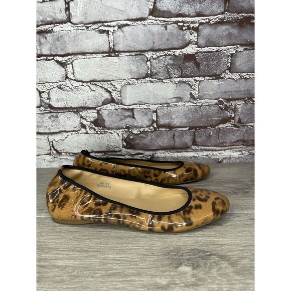 J. Crew Caramel Animal Print Patent Leather Ballet Flats Women’s Sz 9M US/40EU - Picture 12 of 16